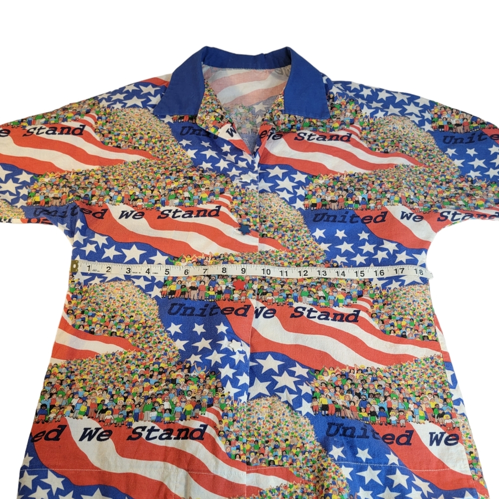 United We Stand Handmade Patriotic 4th of July Celebrate America Button Up L - Picture 8 of 11